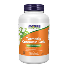 NOW Foods turmeric curcumin softgels bottle for easy daily use