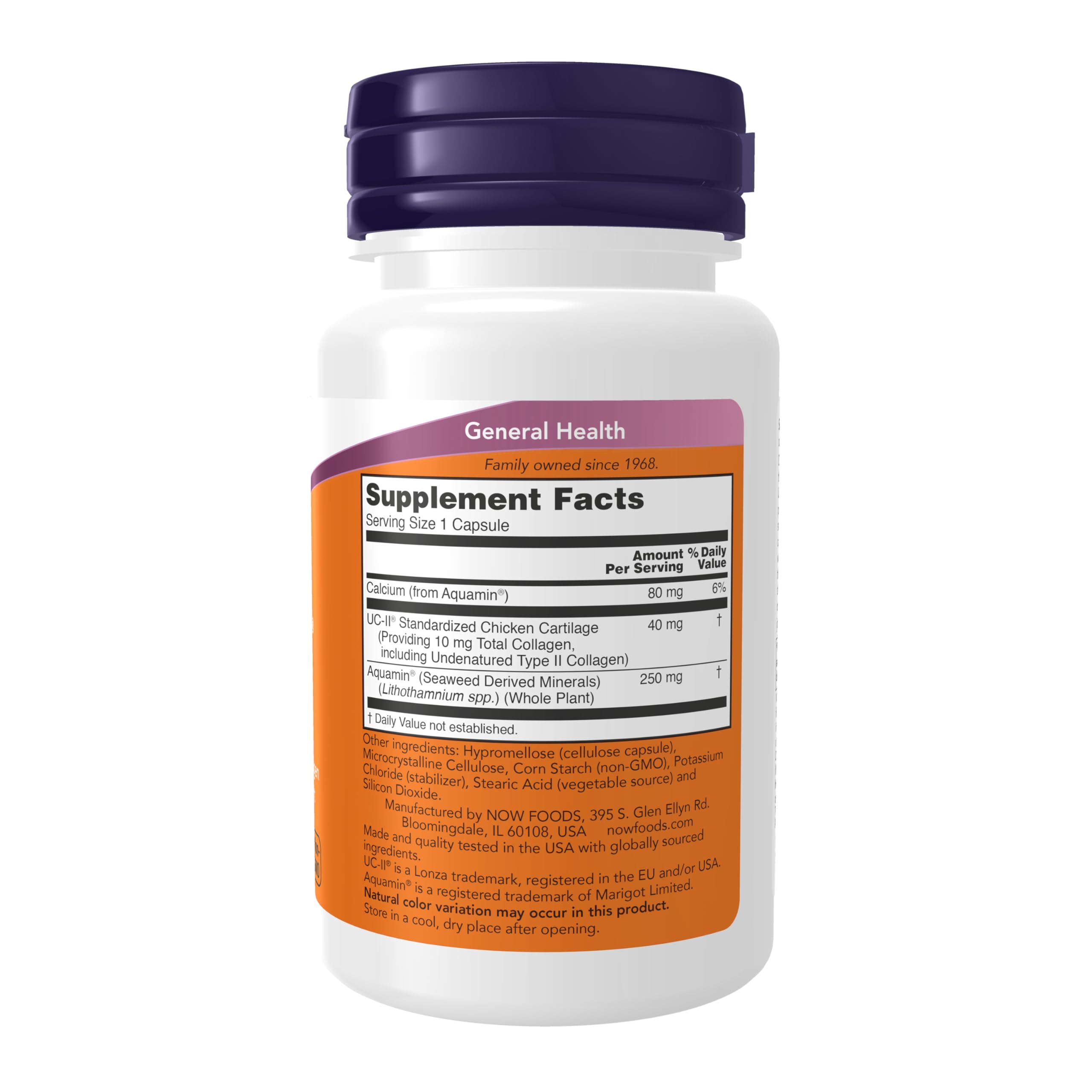 NOW Foods UC-II capsules inside offer simple daily use for smoother joint function.