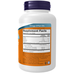 NOW Foods Ultra Omega 3-D softgels close-up shows glossy capsules for daily heart support.