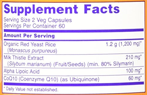 NOW Foods veggie caps filled with red yeast rice shown for convenient daily use