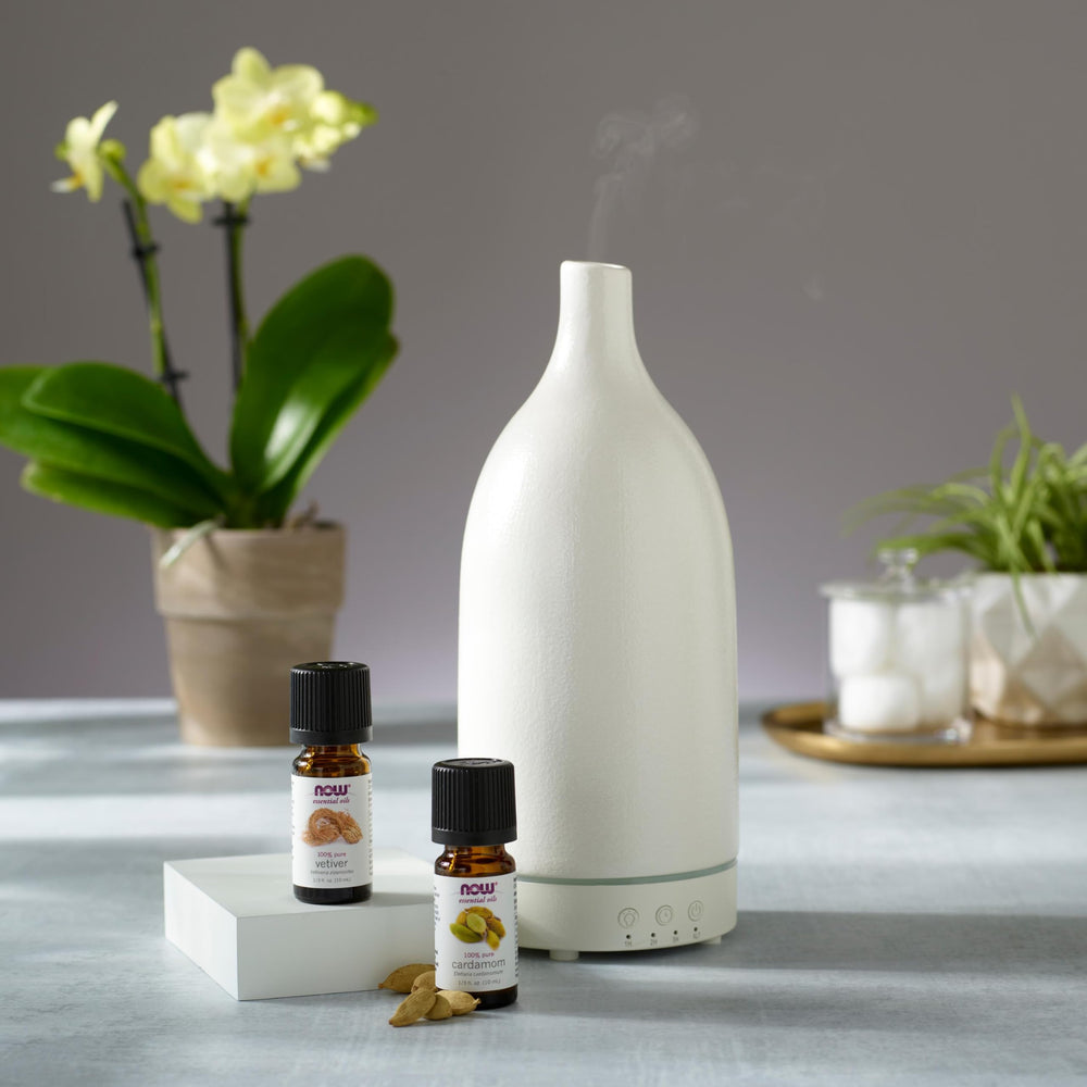 NOW Foods Vetiver Oil dropper bottle for controlled, single drops