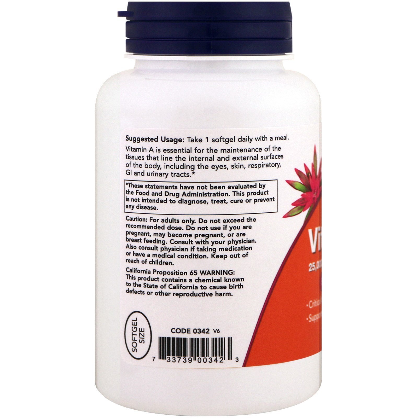 NOW Foods Vitamin A pack of 2 display emphasizes value and purity.