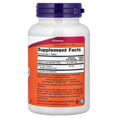 NOW Foods Vitamin C-1000 sustained-release tablets close-up highlighting gentle, gradual release.