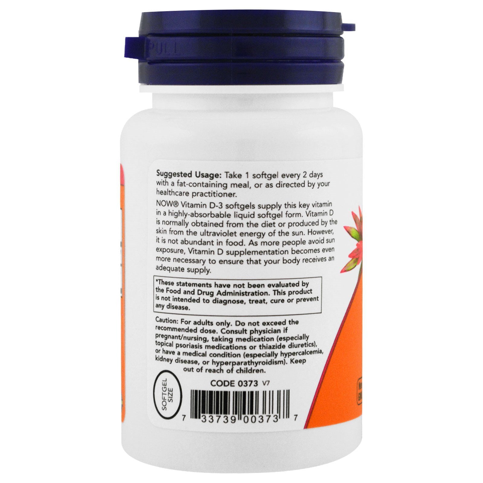 NOW Foods Vitamin D-3 5000 IU packaging box three-pack for convenience