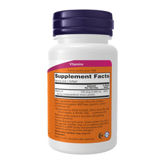 NOW Foods Vitamin D-3 5000 IU softgel bottle pouring out easy-to-swallow capsules