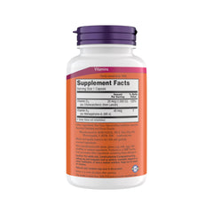 NOW Foods D3 K2 capsules close-up showing easy-to-swallow veggie capsules.