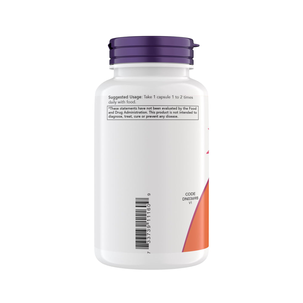 NOW Foods Vitamin D3 K2 packaging side to highlight non-GMO and kosher certifications.