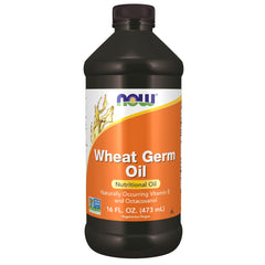 NOW Foods Wheat Germ Oil bottle pour highlights EFAs for daily use