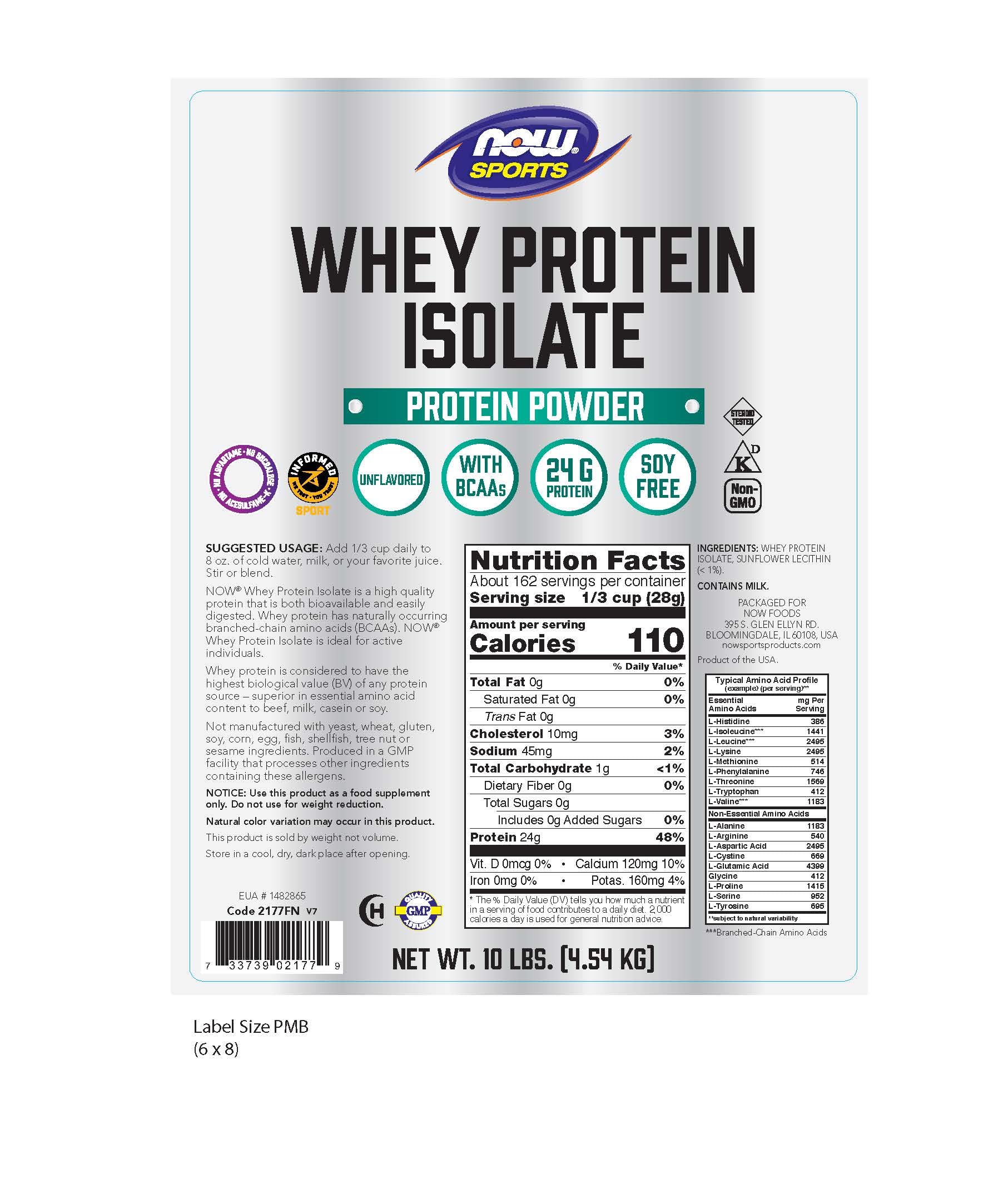 NOW Foods Whey Protein Isolate powder scoop ready to boost protein intake