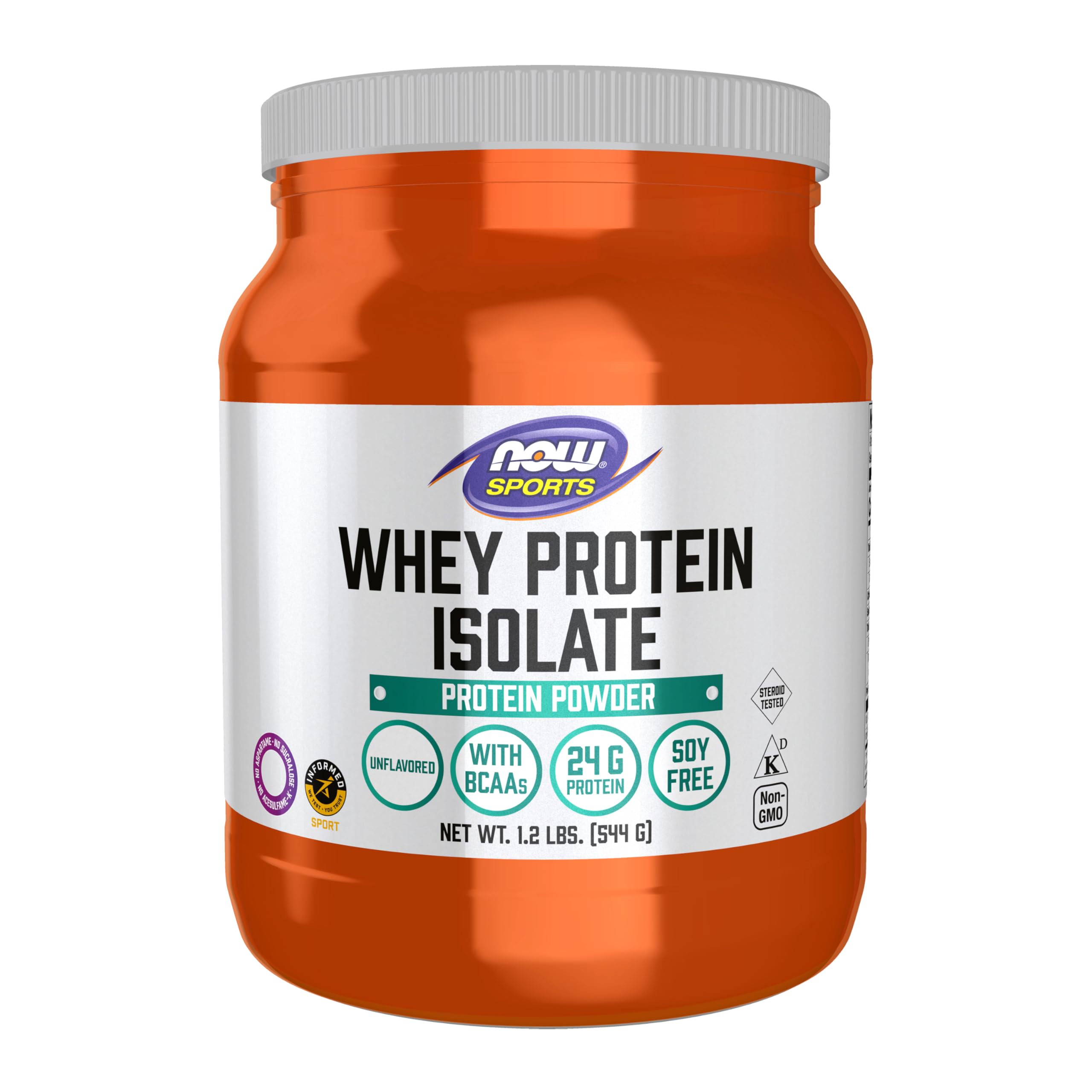 NOW Foods Whey Protein Isolate unflavored powder for clean daily protein.