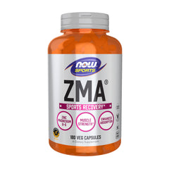 NOW Foods ZMA bottle close-up showing capsules for post-workout mineral support
