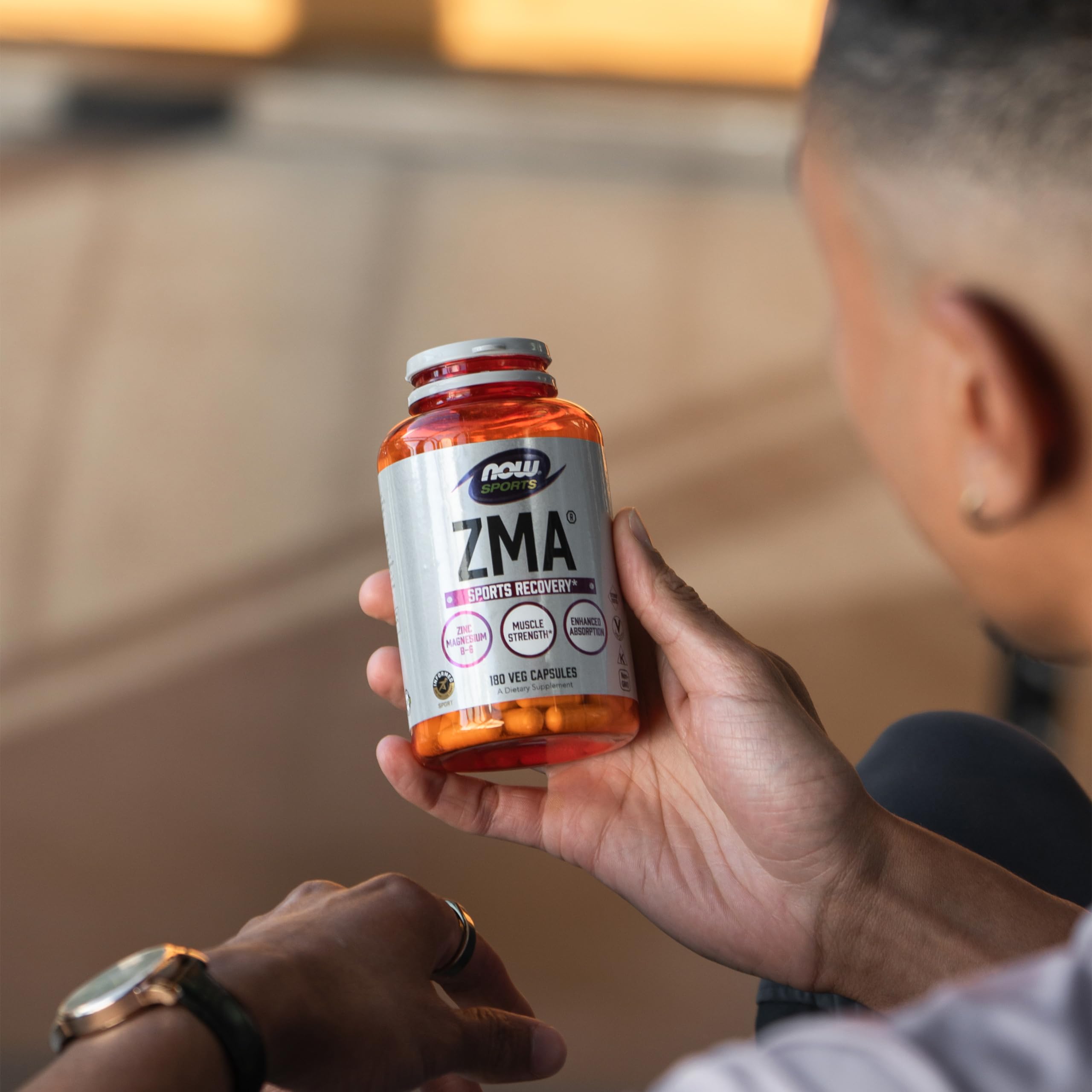 NOW Foods ZMA container emphasizes allergen-free ingredients
