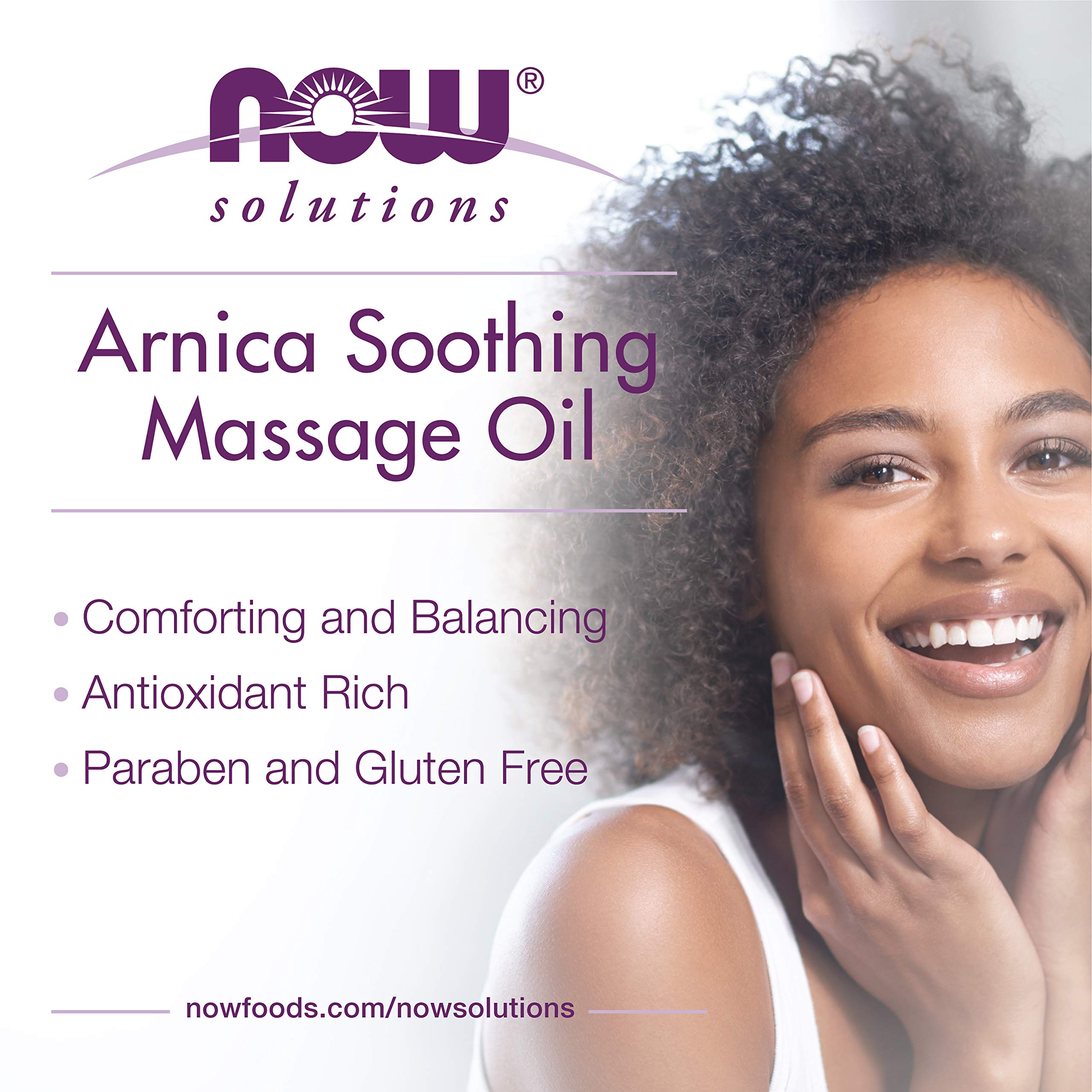 NOW Solutions Arnica Aceite de Masaje, envase de 8 onzas para el hogar