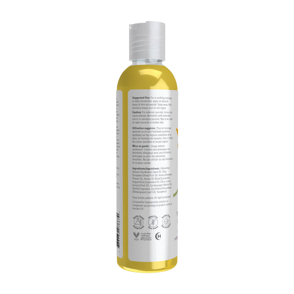 NOW Solutions Arnica Aceite de Masaje, textura suave para masajes diarios