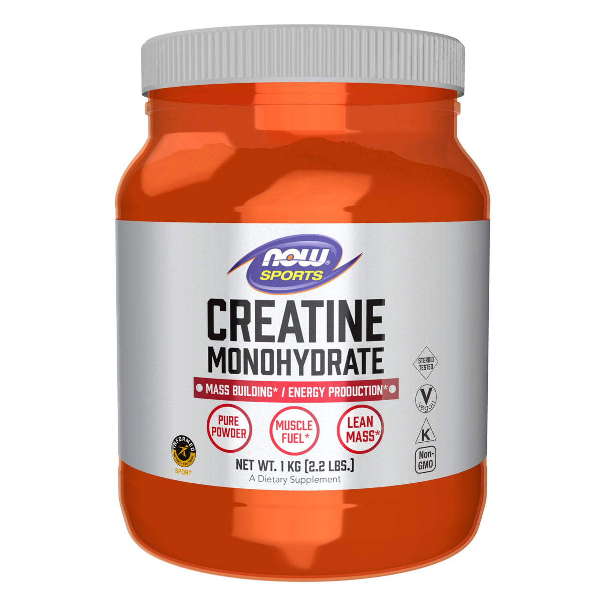 NOW Foods Creatine Monohydrate powder bottle ready for workouts and energy support.