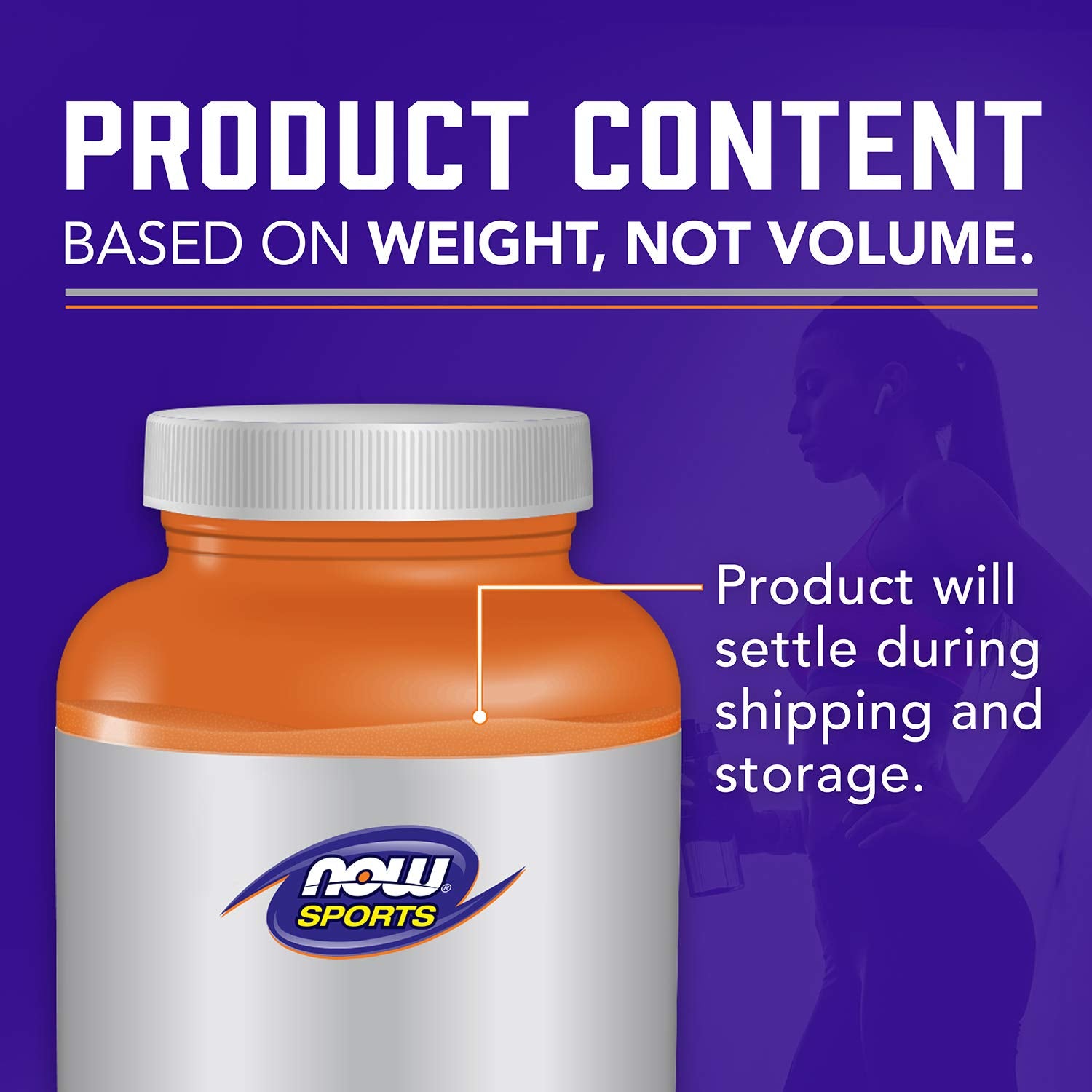 NOW Foods Creatine Monohydrate powder texture closeup showing purity.