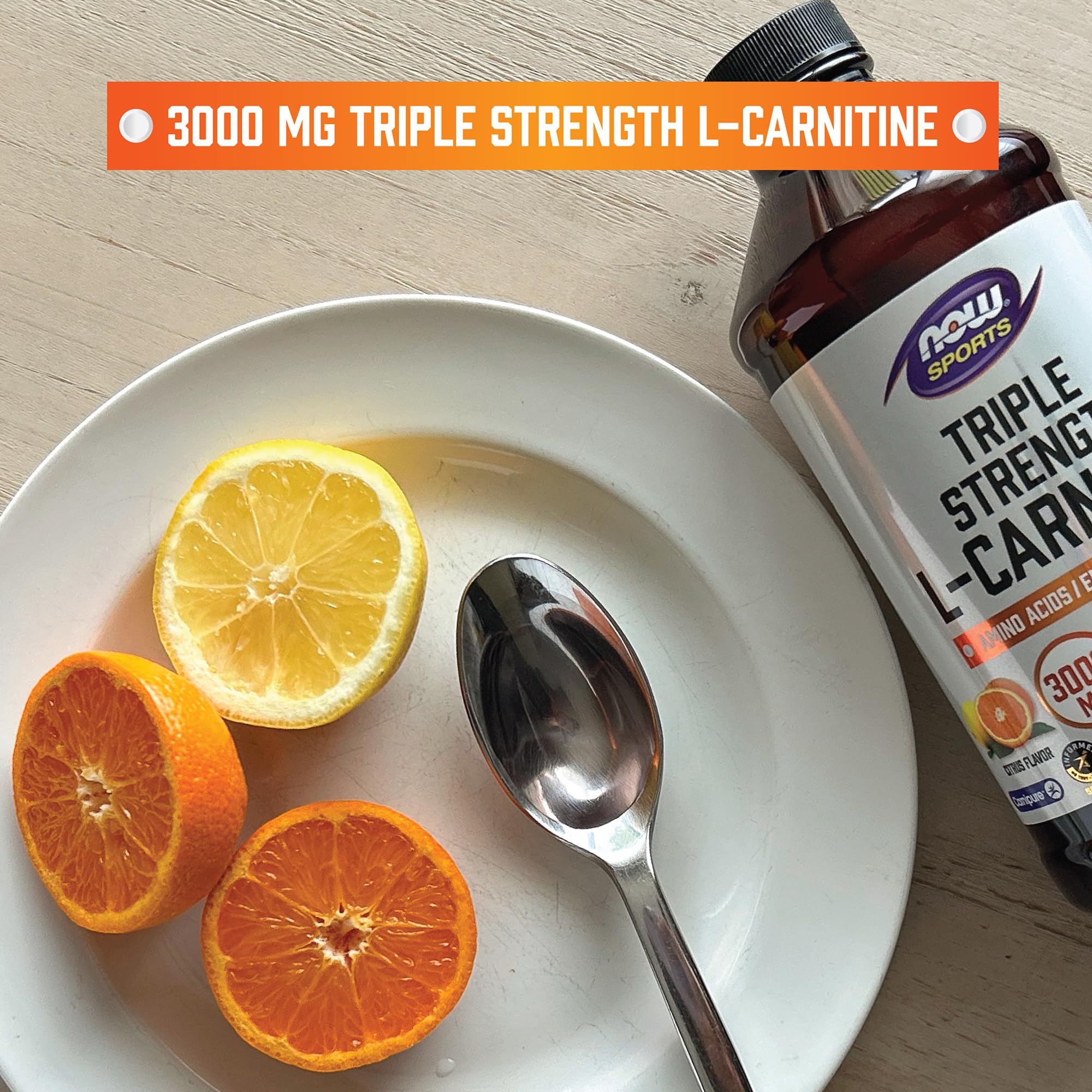 NOW Foods L-Carnitine Liquid label close-up highlighting vegan purity.