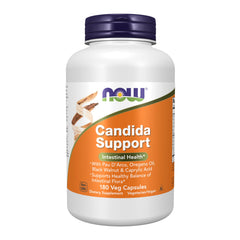 NOW Foods Candida Support bottle featuring Pau D'Arco for gut balance.