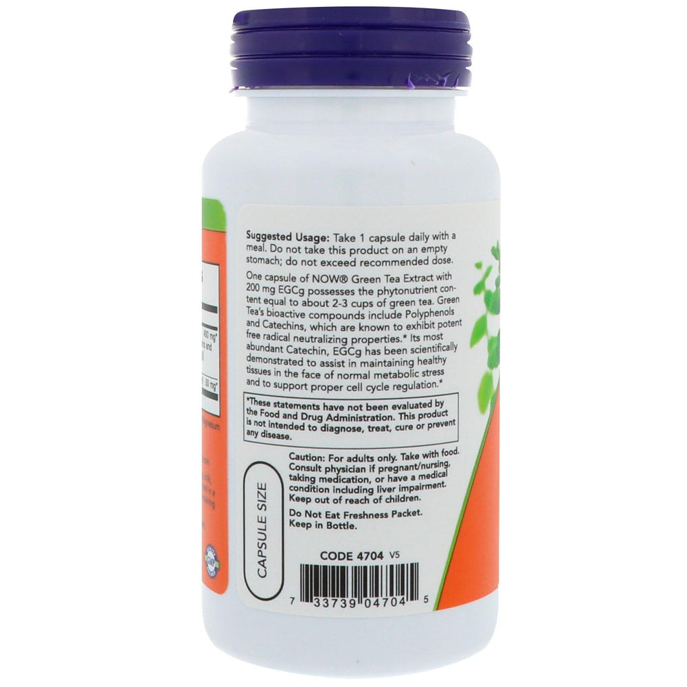 Now Foods EGCG green tea extract packaging shows premium non-GMO formula.