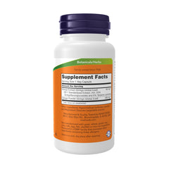 NOW Foods Ginkgo Biloba 60 mg capsules close-up showing standardized extract potency.