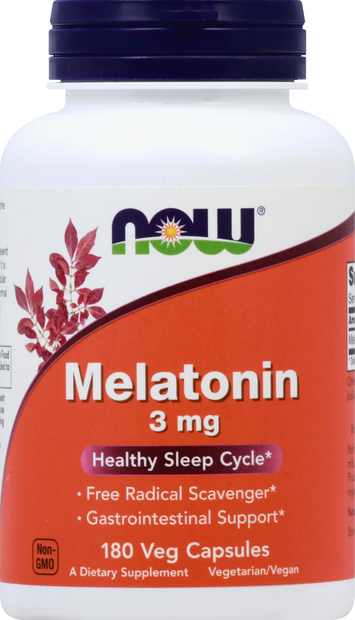 NOW Foods Melatonin 3 mg capsules for a calming bedtime routine
