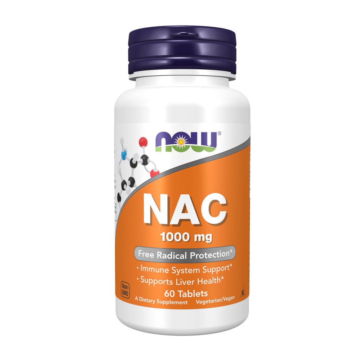NOW Foods NAC 1,000 mg tablets in bottle for daily immune and liver support