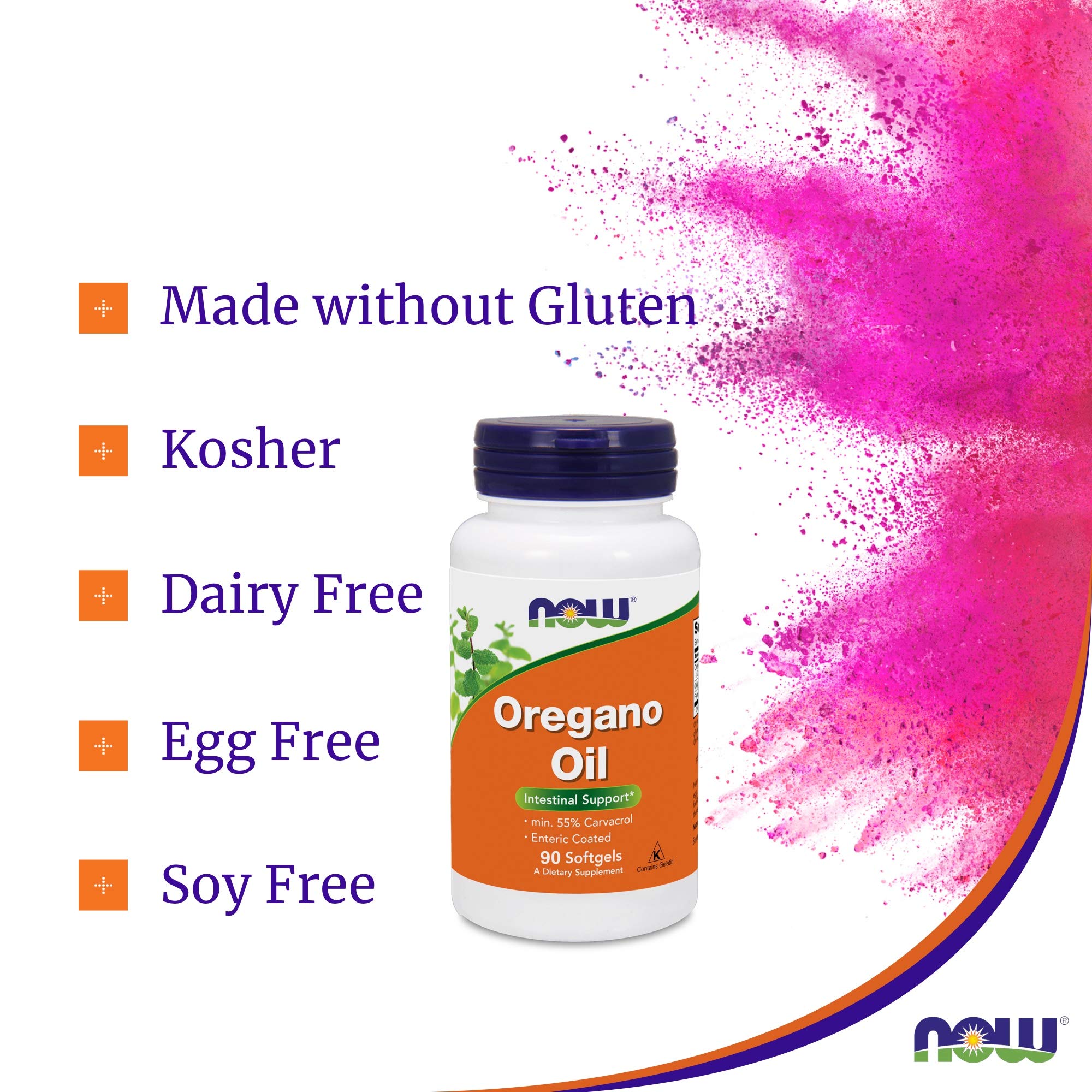 NOW Foods Oregano Oil carvacrol content emphasized in each softgel