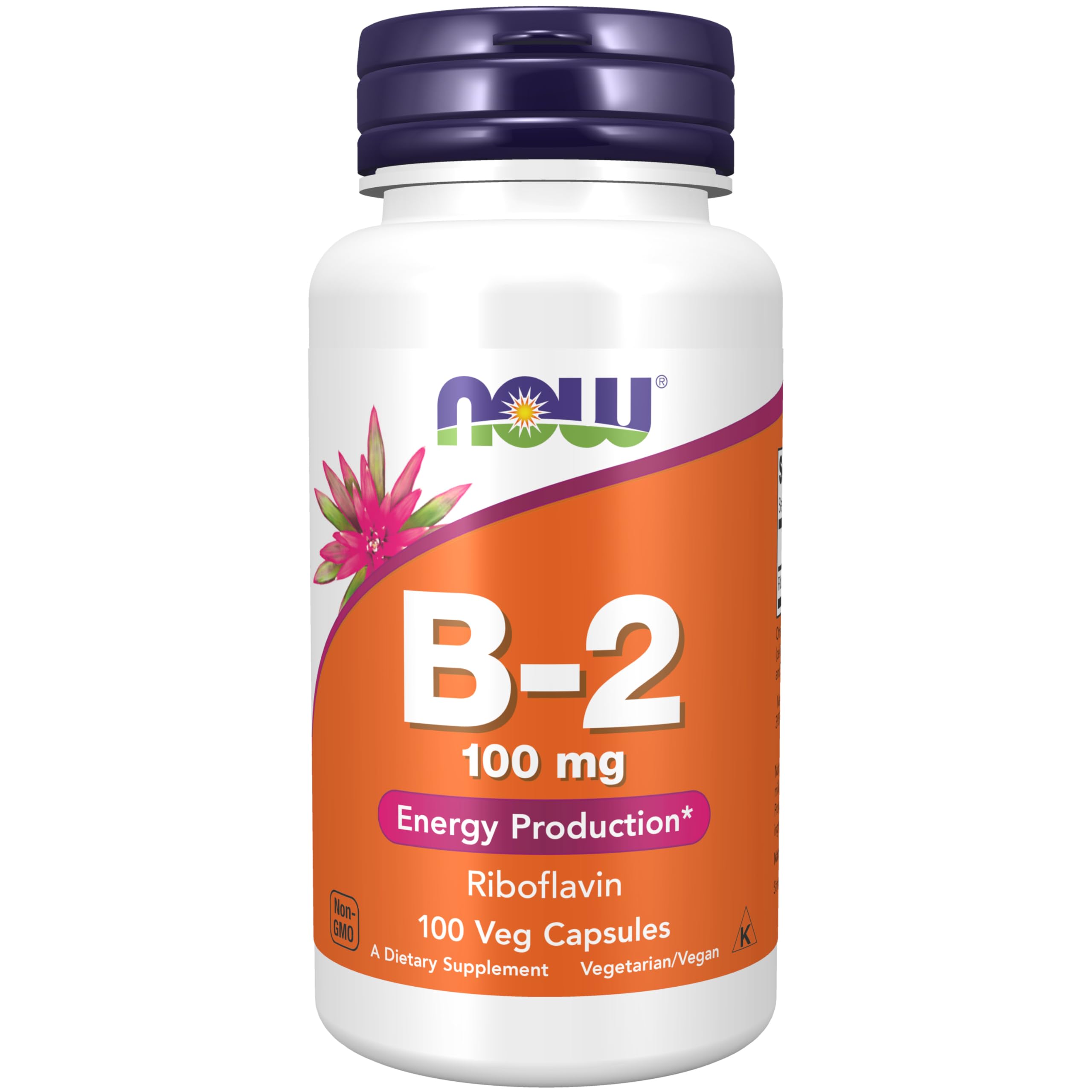 NOW Foods Riboflavin 100 mg bottle supporting everyday energy metabolism.