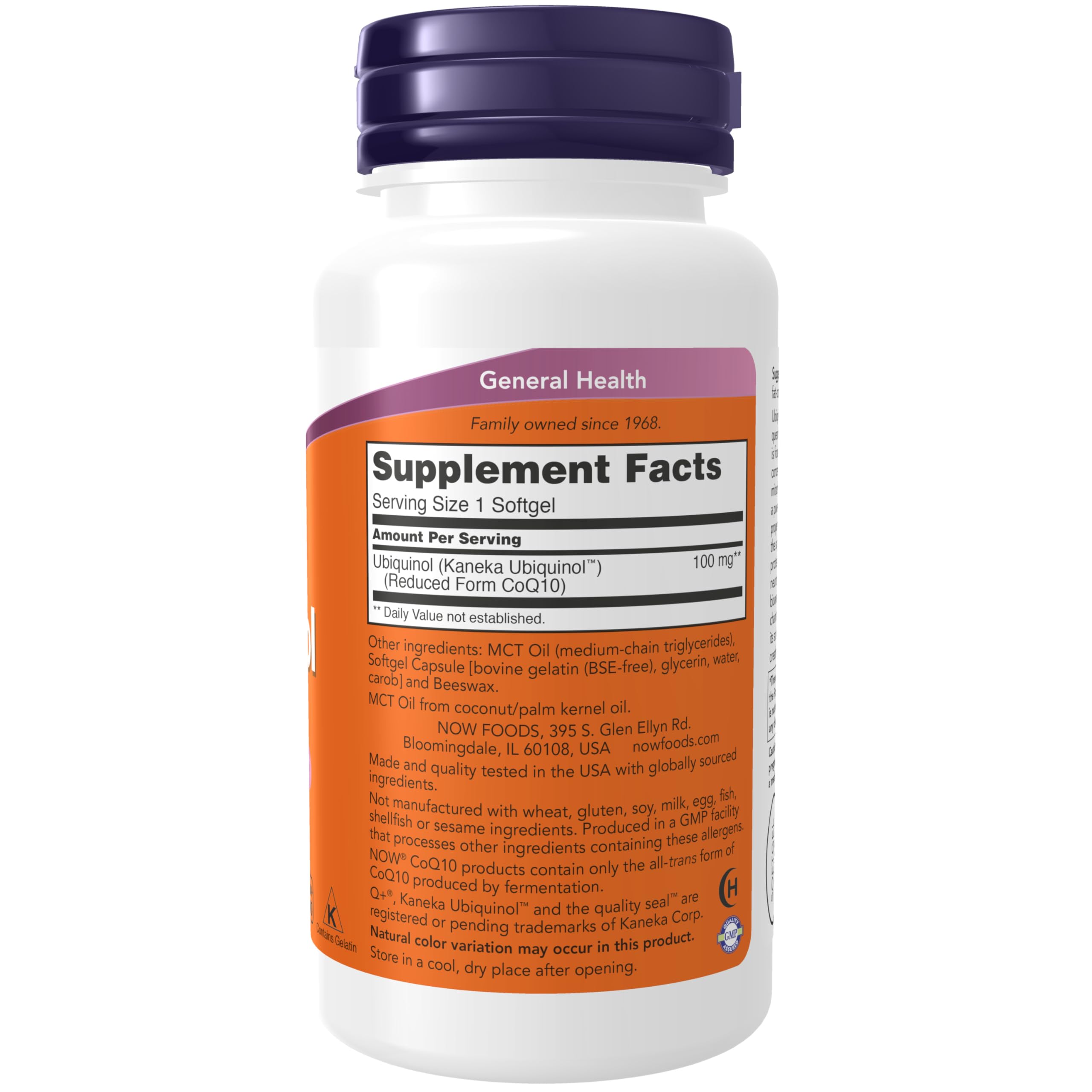 NOW Foods Ubiquinol 100 mg softgels offer convenient daily support