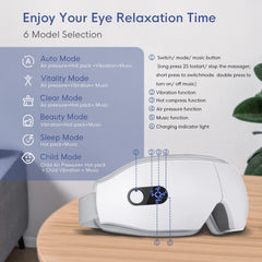 NOWWISH eye massager with 6 massage modes for customizable eye comfort