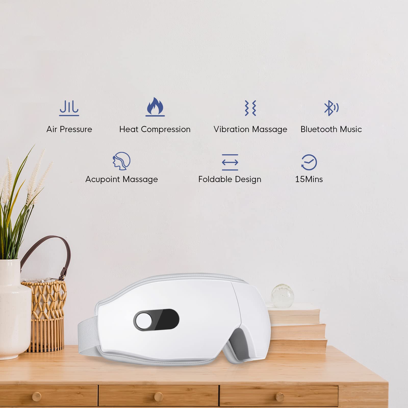 NOWWISH eye massager adjustable heat temperature for comfortable warmth