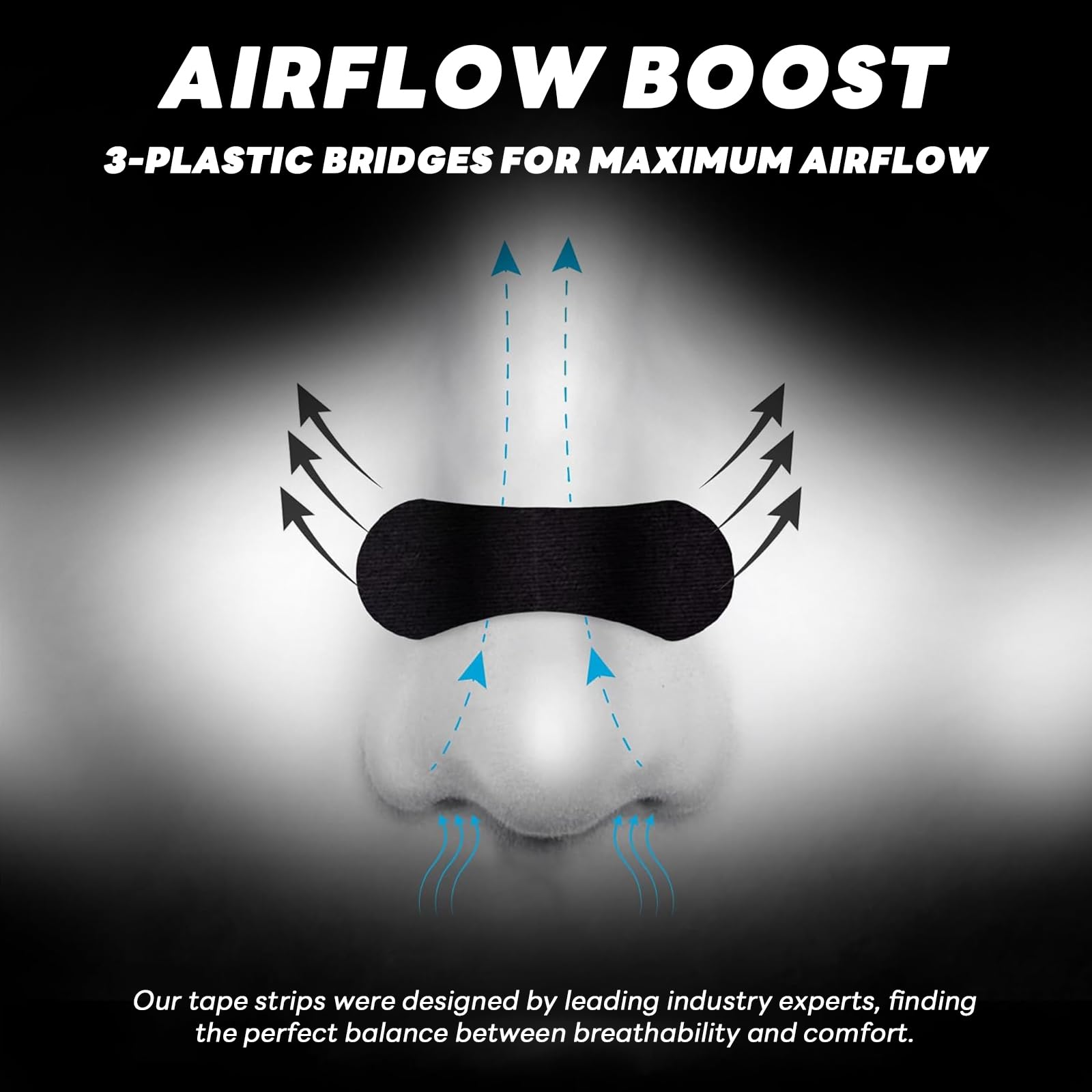 Nozibye nose strips durable adhesive holds through movement during sleep.