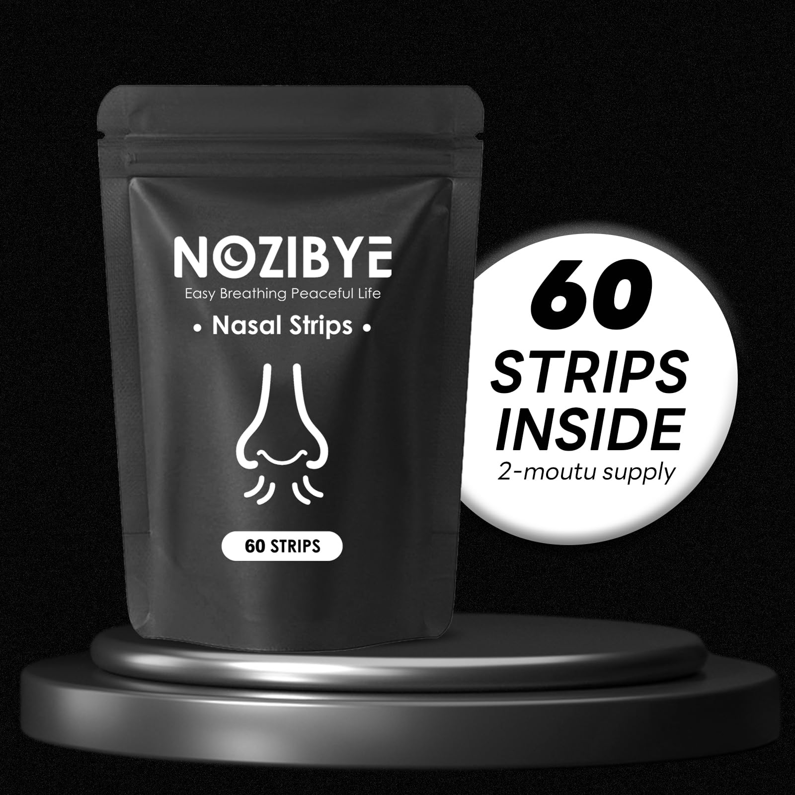 Nozibye nose strips ready for night use, discreet and low profile.