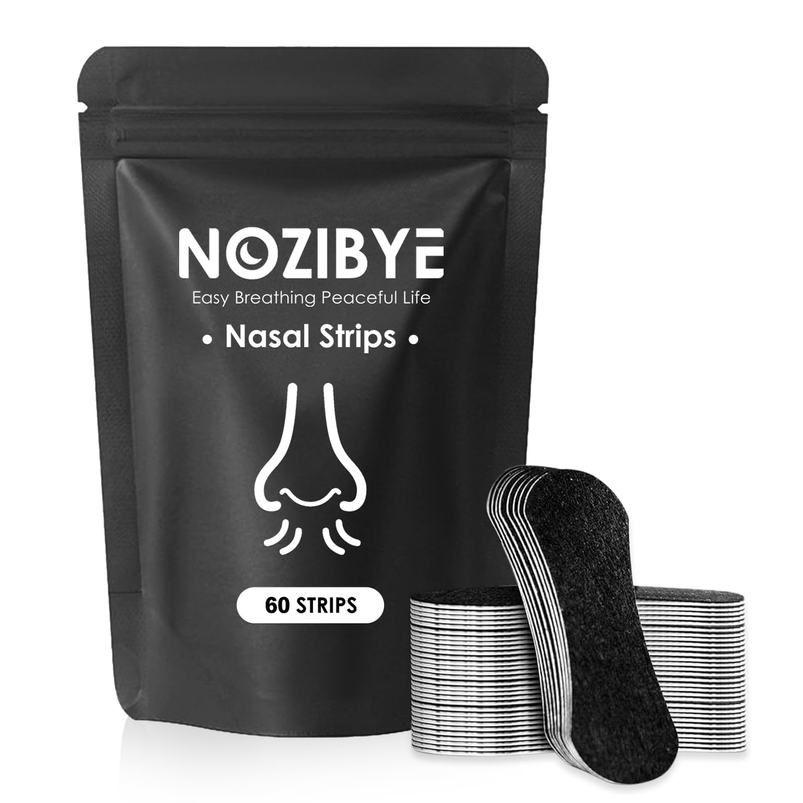 Nozibye packaging for breathing strips ready for nightly use.