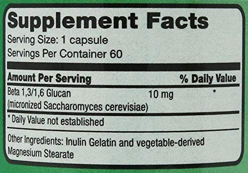 NSC 100 Beta Glucan capsules image highlights extra strength formula for immune health