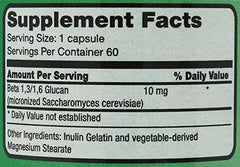 NSC 100 Beta Glucan capsules image highlights extra strength formula for immune health
