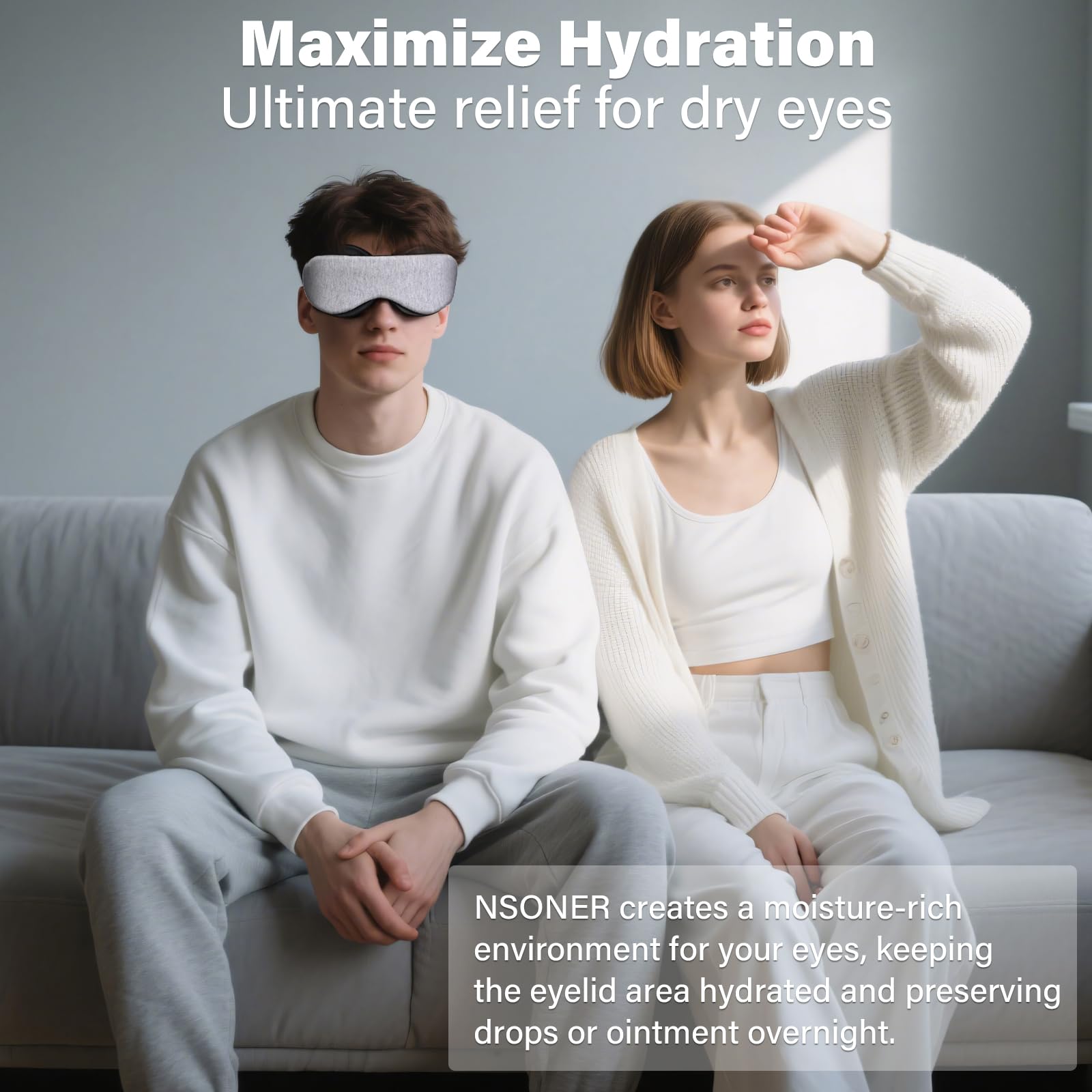 NSONER Adjustable silicone eye cups provide zero-pressure fit