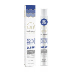 Nu Bloom Sleep Spray bottle front view for easy nightly use.