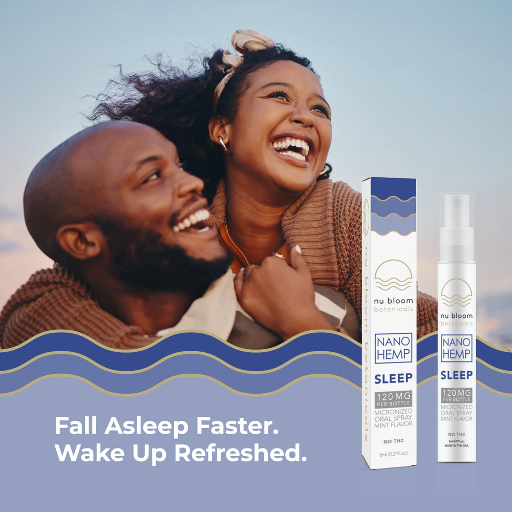 Nu Bloom Sleep Spray nano hemp close-up links to advanced technology.