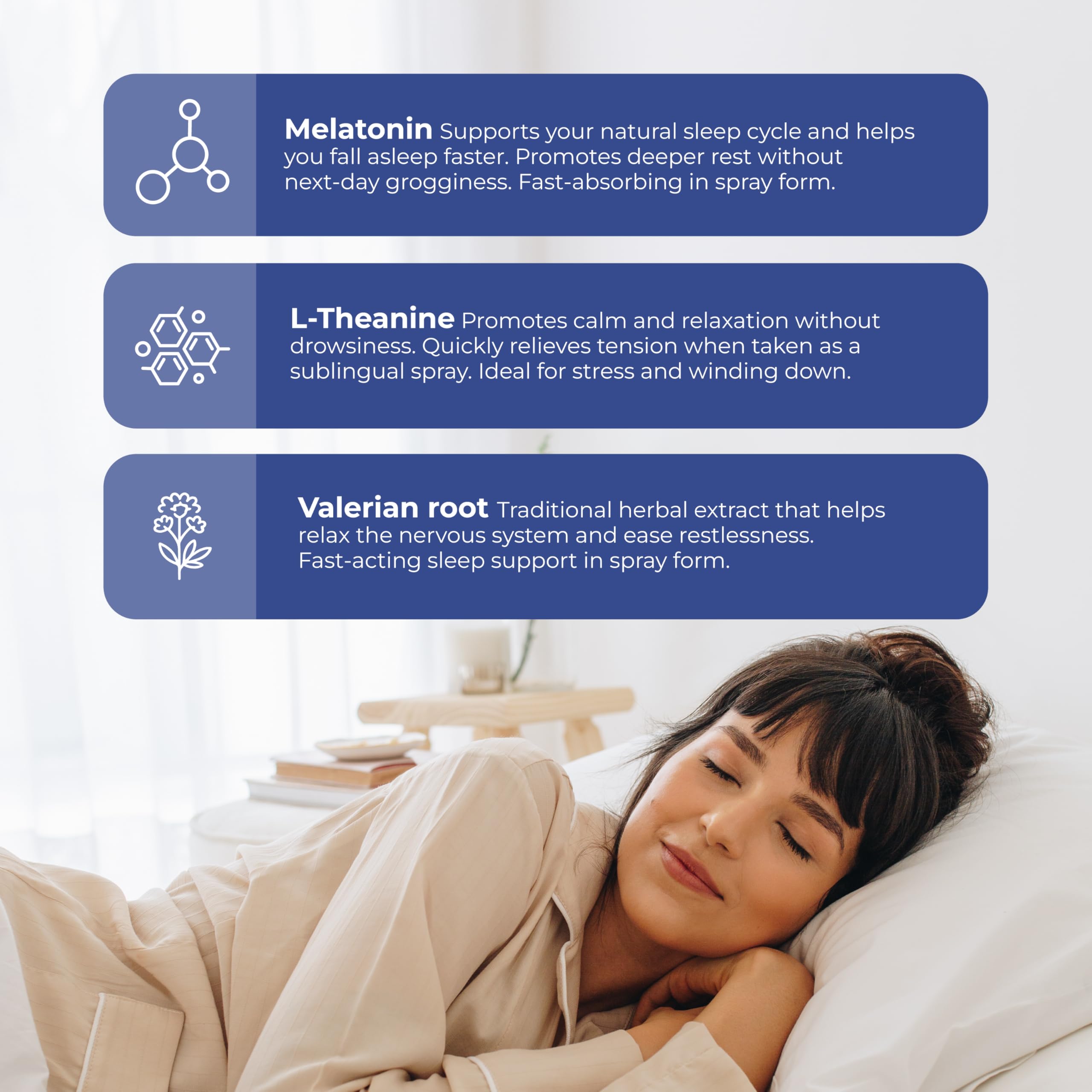 Nu Bloom Sleep Spray USA-made claim symbol highlights local production.
