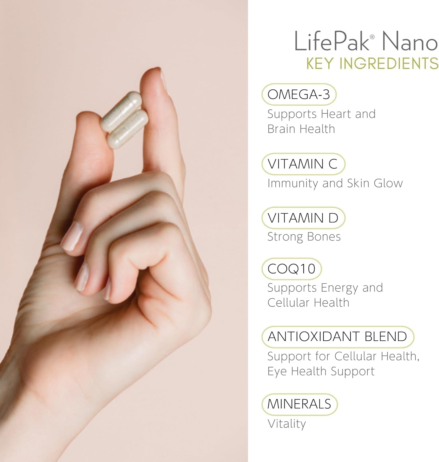 Nu Skin LifePak Nano bottle and packets for convenient daily supplementation