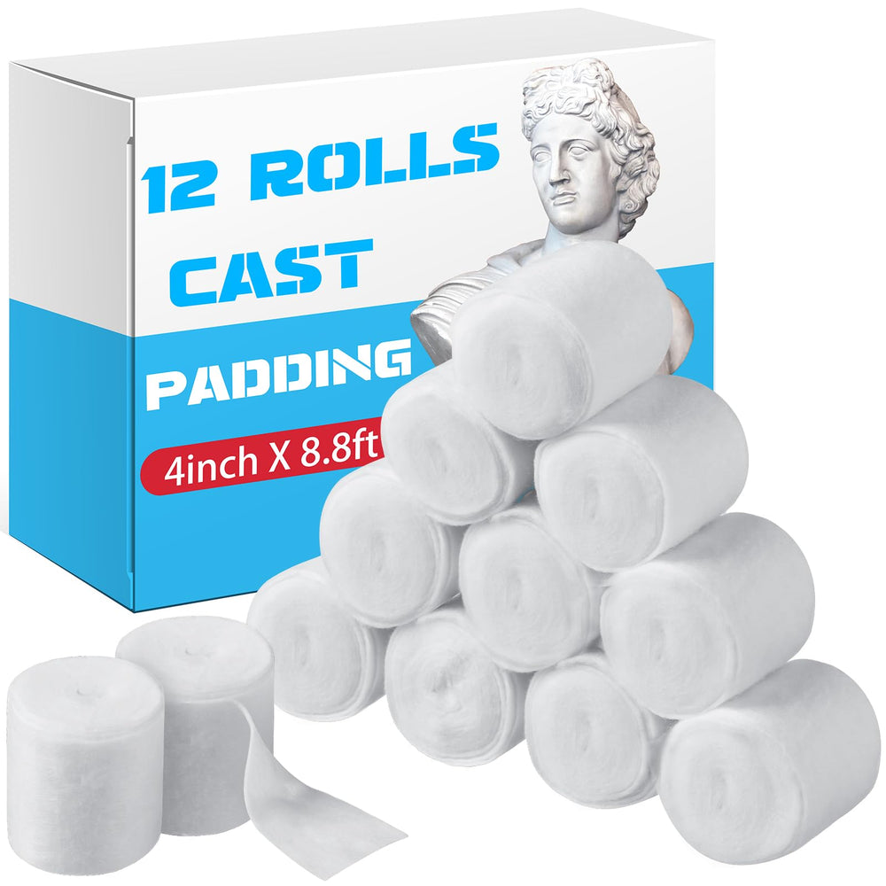 Nuanchu 12-rolls white cast padding for safe, comfortable support during crafts.