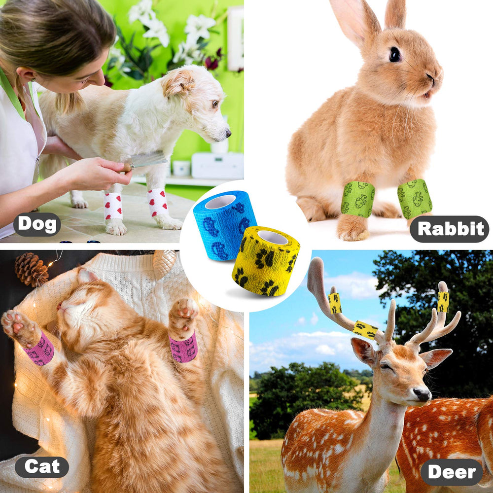 Nuanchu bandage wrap with animal-print pattern offers quick, painless wrapping for pets