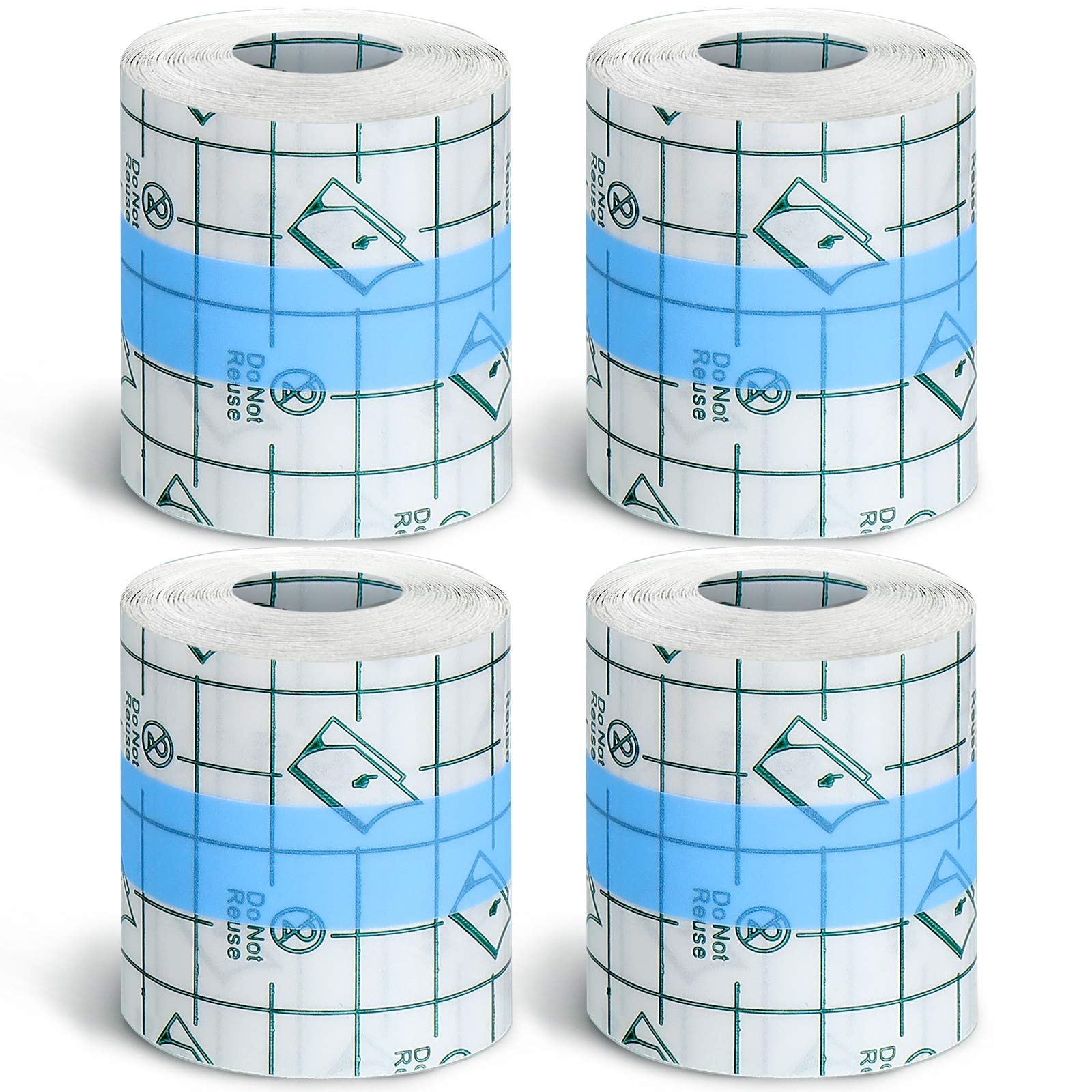 Nuanchu cinta adhesiva transparente con 4 rollos para uso diario, protege la piel.