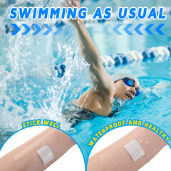 Nuanchu transparent film bandage adheres securely when wet.