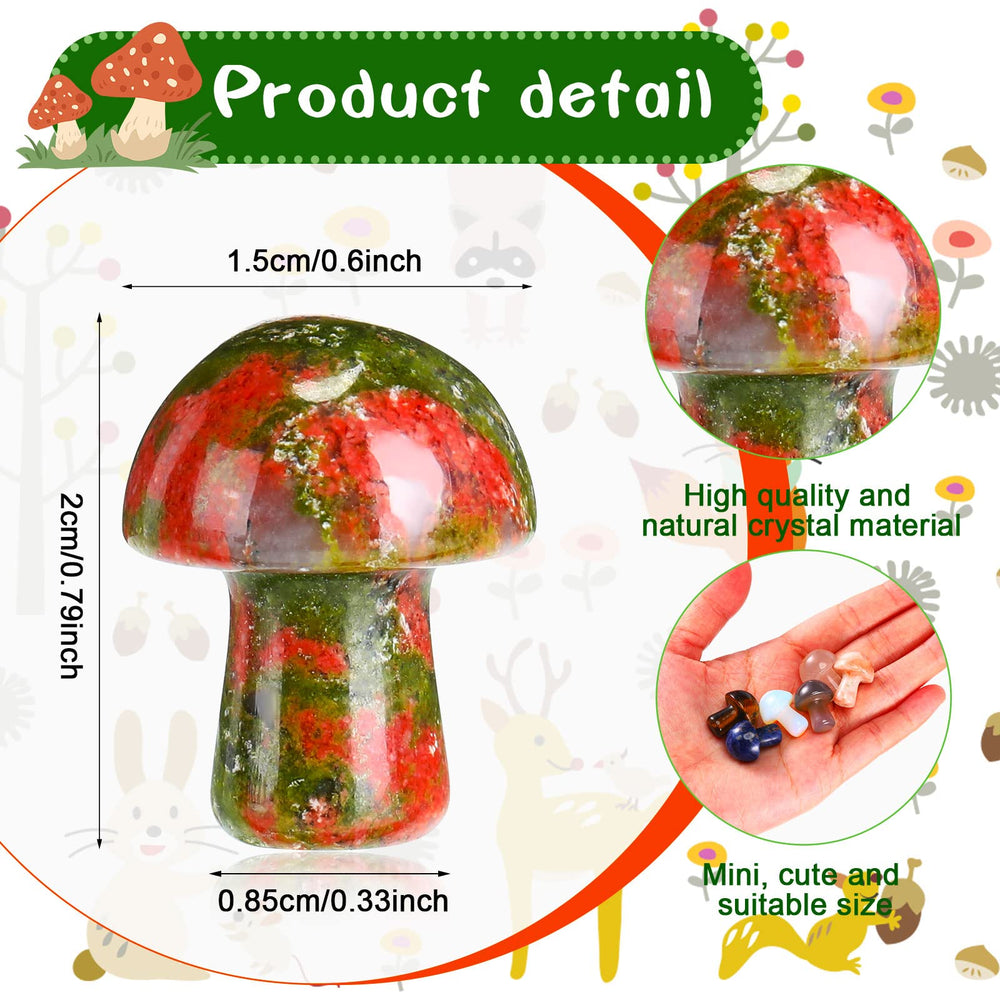 Nuanchu crystal mushroom decor – compact smooth ornament for desks or shelves