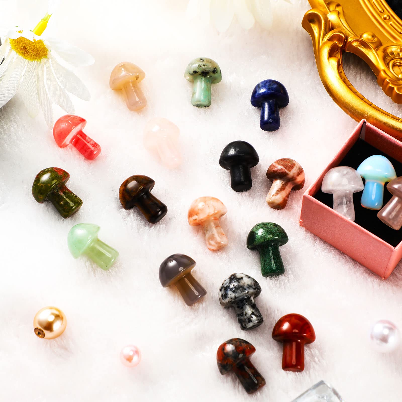 Nuanchu crystal mushroom decor – assorted colors to inspire DIY crafts and party decor
