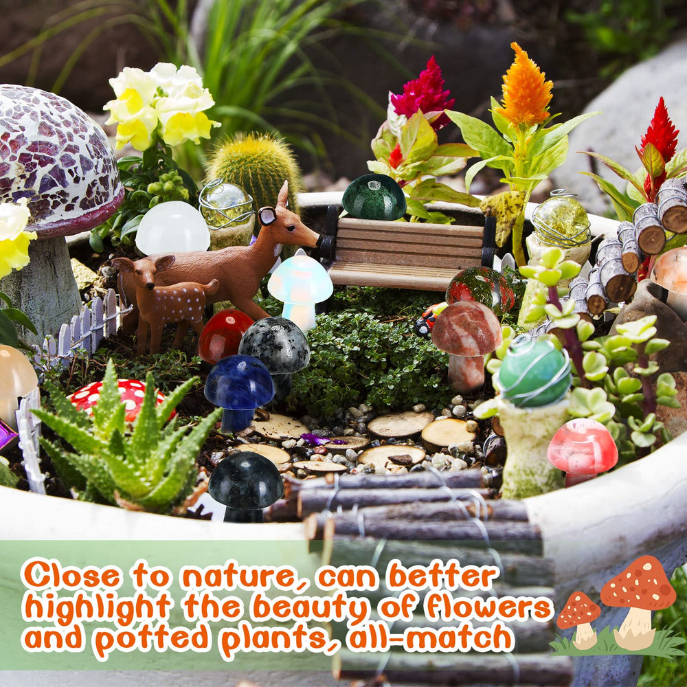 Nuanchu crystal mushroom decor – whimsical party favors with woodland vibe