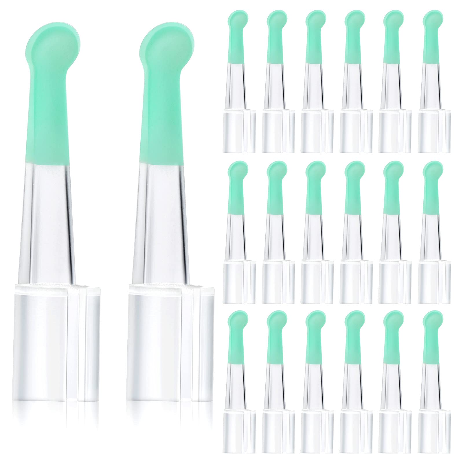 Nuanchu ear spoon tips light green, 20-piece set for safe home use.