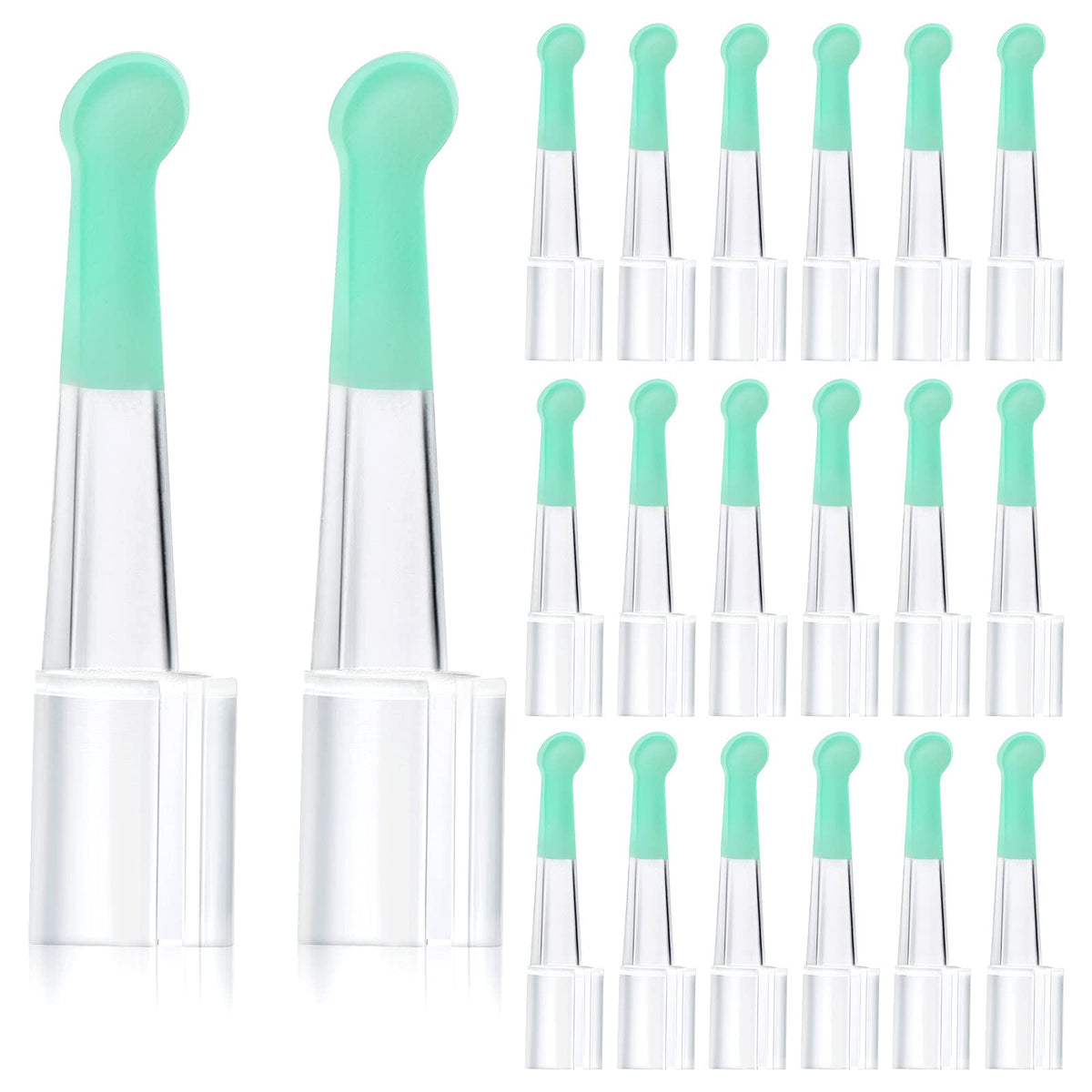 Nuanchu ear spoon tips light green, 20-piece set for safe home use.